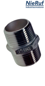 Doppelnippel 1 1/2" Zoll NPT AG Edelstahl 316