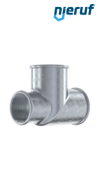 Tempergussfitting T-Stück Durchgang reduziert Nr. 130, 1" x 3/4" x 1/2" Zoll verzinkt