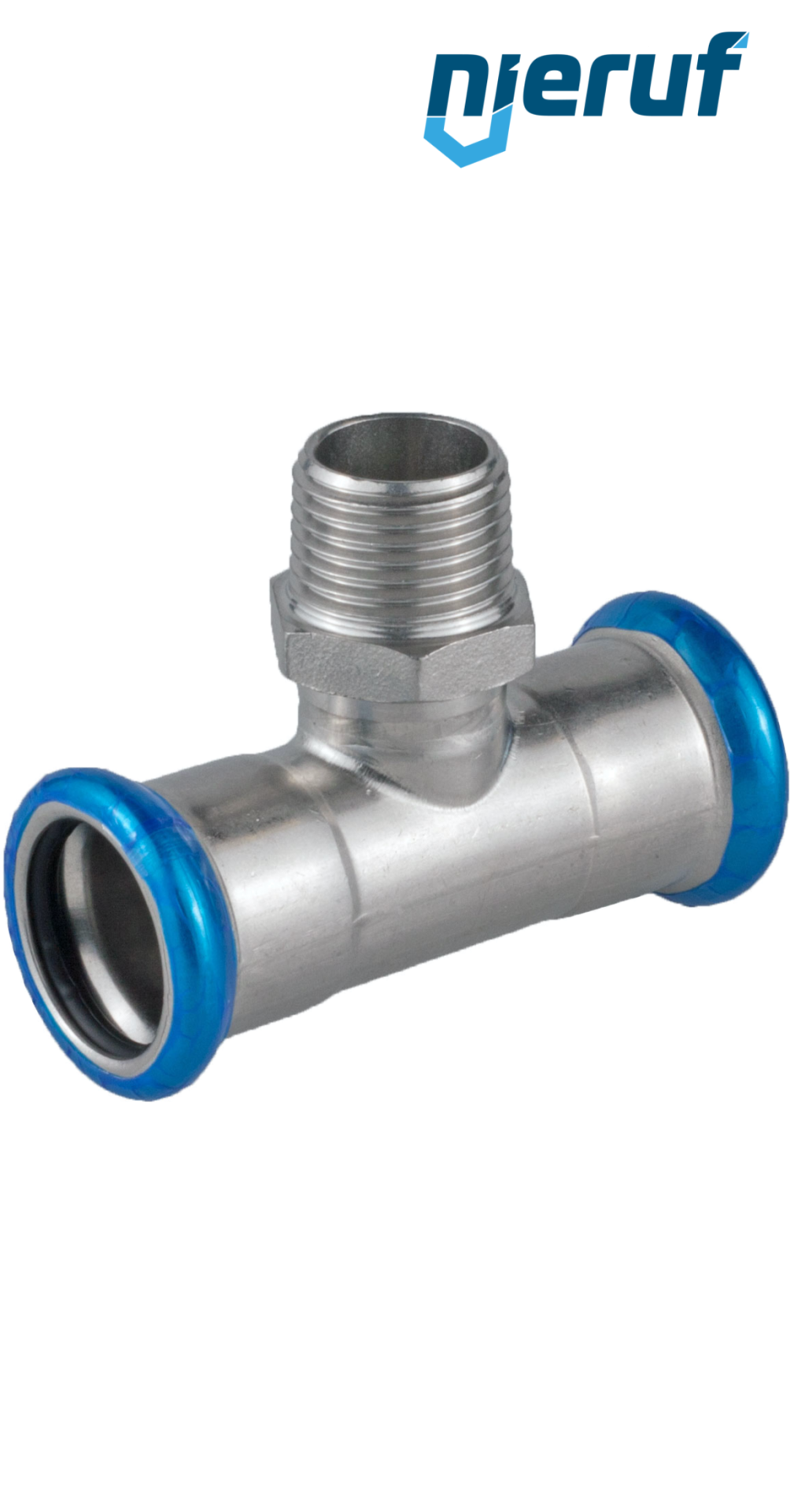 T-fitting Pressfitting F x F DN32 - 35,0 mm male thread 3/4" inch stainless steel