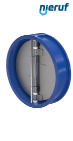 Doppelflügel-Rückschlagklappe DN600 ANSI150 DR01 ANSI 150 GGG40 epoxid-beschichtet blau 180µm NBR