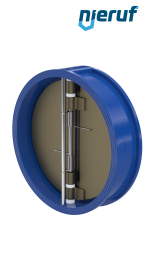 Doppelflügel-Rückschlagklappe DN600 ANSI150 DR04 ANSI 150 GGG40 epoxid-beschichtet blau 180µm EPDM
