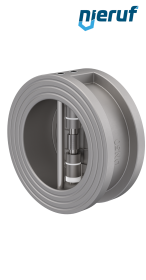 Doppelflügel-Rückschlagklappe DN50 DR03 Edelstahl 1.4408 FKM (Viton)