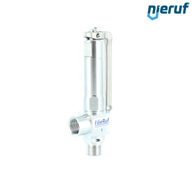 Eck-Sicherheitsventil 3/8" AG  x 3/8" IG SV12, Edelstahl PTFE, ohne Hebel