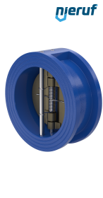 Doppelflügel-Rückschlagklappe DN100 ANSI150 DR04 ANSI 150 GGG40 epoxid-beschichtet blau 180µm EPDM