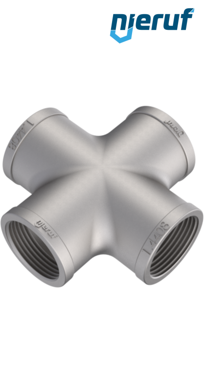 cross 1 1/4" inch stainless steel 316 90° angle FM