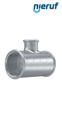 Tempergussfitting T-Stück Abzweig reduziert Nr. 130, 2 1/2" x 2" Zoll verzinkt