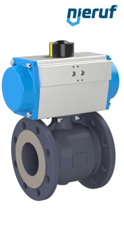 Automatik-Flanschkugelhahn DN50 - 2" Zoll PK04 pneumatischer Drehantrieb einfachwirkend