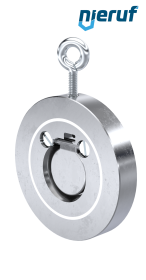 Zwischenflansch-Rückschlagklappe DN32 ZR02 ANSI 150 Edelstahl 1.4408 PTFE