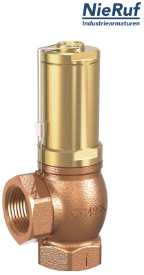 déverseur/soupape de décharge en équerre 1 1/4" pouce femelle UV02 bronze/laiton 2 - 12 bar