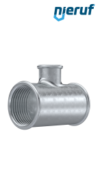 Tempergussfitting T-Stück Abzweig reduziert Nr. 130, 2" x 1/2" Zoll verzinkt