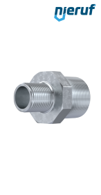 Tempergussfitting Doppelnippel reduziert Nr. 245, 1 1/4" x 3/4" Zoll verzinkt