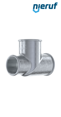 Tempergussfitting T-Stück Durchgang reduziert Nr. 130, 1" x 1" x 3/4" Zoll verzinkt