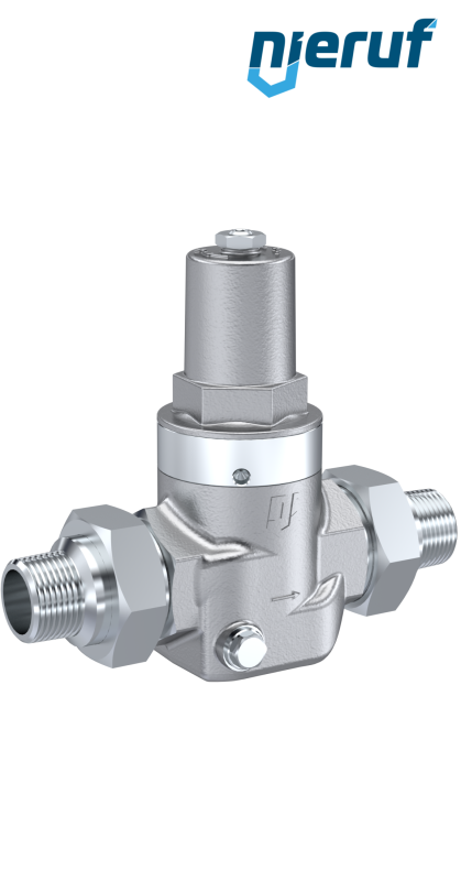 Kolben-Druckminderer Außengewinde 1/2" Zoll DM10 Edelstahl FKM 2,0 - 20,0 bar