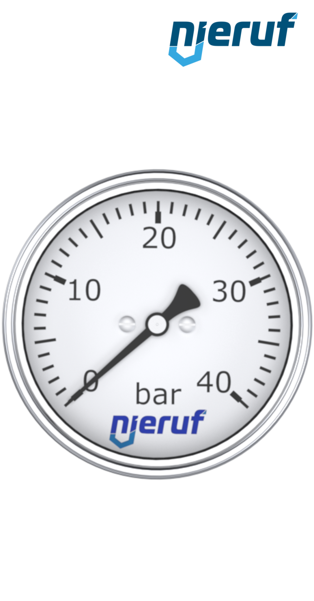 Manometer G 1/2" axial 100 mm Edelstahl MM07 0 - 4,0 bar ohne Füllung, trocken