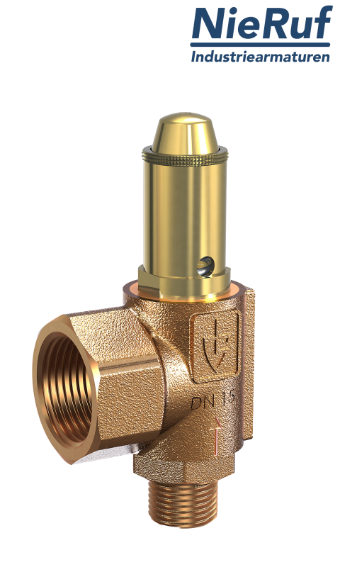 Sicherheitsventil 3/4" AG  x 1 1/4" IG SV07 neutrale gasförmige Medien, Rotguss NBR