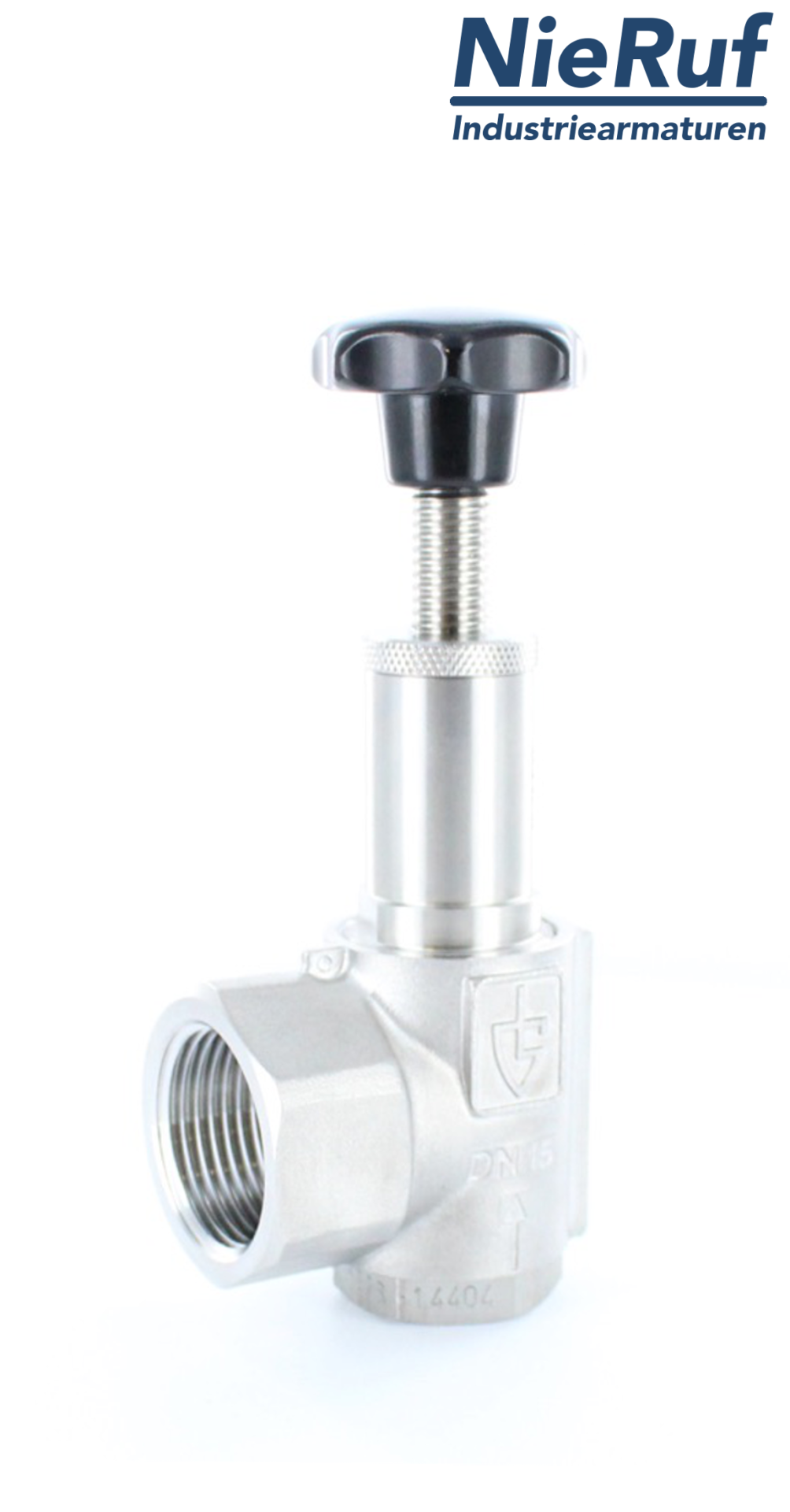 Eck-Überströmventil 1 1/2" Zoll IG UV15 Edelstahl 5,6 - 11,0 bar