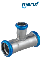 T-fitting reduced F x F Pressfitting DN80 x DN20 stainless steel