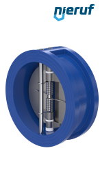 Doppelflügel-Rückschlagklappe DN125 ANSI150 DR02 ANSI 150 GGG40 epoxid-beschichtet blau 180µm FKM