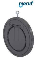 Zwischenflansch-Rückschlagklappe DN150 ZR05 Kunststoff PVC-U FKM (Viton)