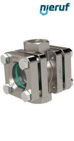 Schauglas DN15 - 1/2" Zoll Stahlguss Natron-Kalk-Glas Version mit Klappe