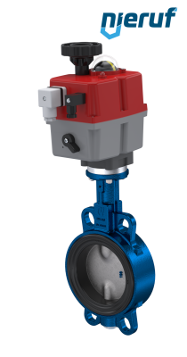Absperrklappe DN 100 mit Zentrieraugen elektrischer Antrieb 24-240V DVGW Gas
