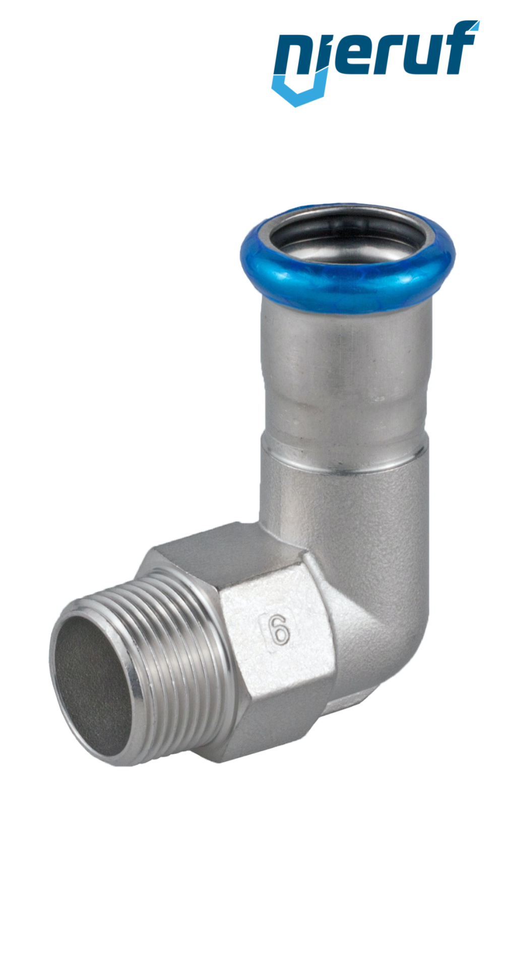 Elbow Coupling 90° Pressfitting F DN12 - 15,0 mm male thread 1/2" inch stainless steel