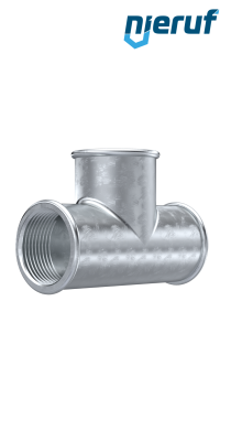 Tempergussfitting T-Stück Nr. 130, DN32 - 1 1/4" Zoll verzinkt