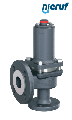 Flansch-Sicherheitsventil DN15/DN25 SF06, gasdichte Federhaube & Edelstahl Faltenbalg EPDM, ohne Anlüftung