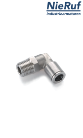 rotary elbow male adaptor parallel EF07 stainless steel FKM R1/4" D8mm