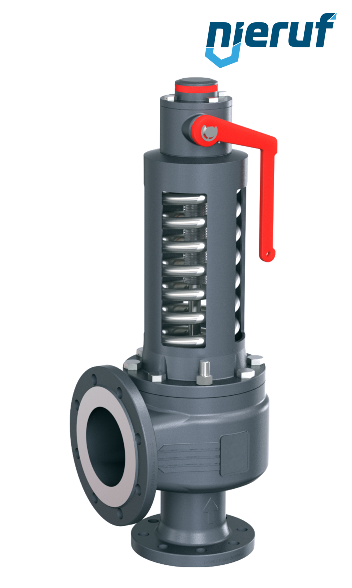 Flansch-Sicherheitsventil DN20/DN32 SF06, offene Federhaube metall, mit Anlüfthebel