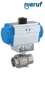Trinkwasser-Kugelhahn pneumatisch DN50 - 2" Zoll Drehantrieb einfachwirkend federöffnend PK02