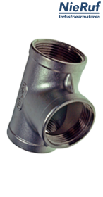 T-Stück 1/4" Zoll NPT Edelstahl 316 90° Winkel IG