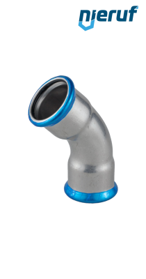Łuk 45° złączka zaciskana W x W DN100 - 108,0 mm r=1,2 Stal nierdzewna