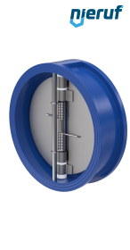 Doppelflügel-Rückschlagklappe DN300 ANSI150 DR01 ANSI 150 GGG40 epoxid-beschichtet blau 180µm EPDM