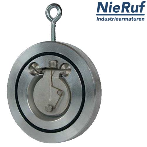 Zwischenflansch-Rückschlagklappe mit Feder DN65 ZR04 ANSI 150 Edelstahl 1.4408 Metall