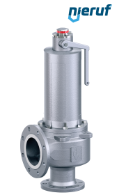 flange-safety valve DN80/DN125 SF04, stainless steel metal, with lifting device lever