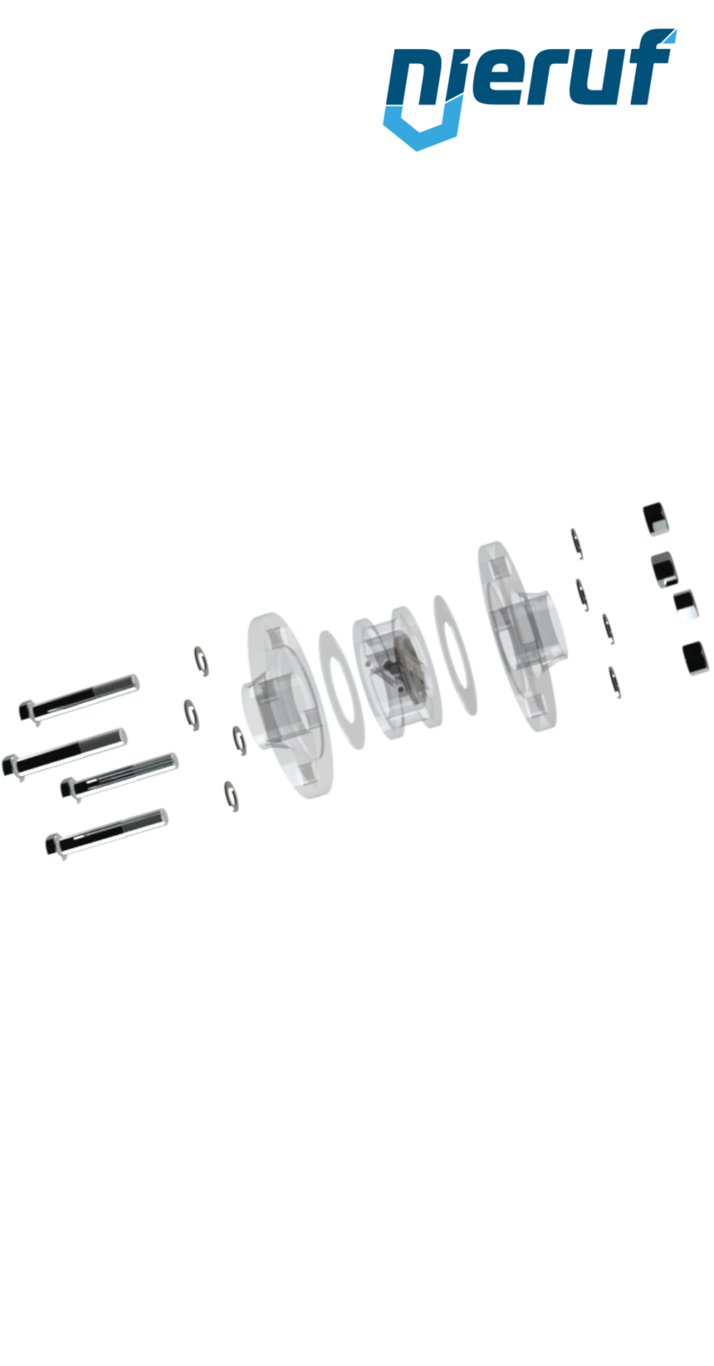 joint set dual plate check valve/flange DN100 - 4" Inch for flange PN10/16 stainless steel