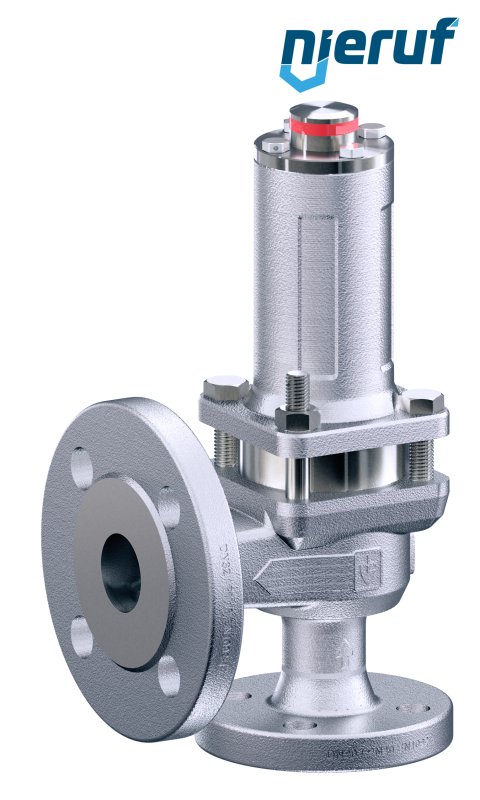 Flansch-Sicherheitsventil DN25/DN40 SF04, Edelstahl 1.4408 PTFE, ohne Anlüftung