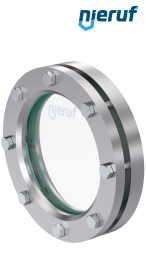 Behälter-Schauglas DN200 - 8" Zoll  BS01 Edelstahl 1.4571 Borosilikatglas 2,5bar