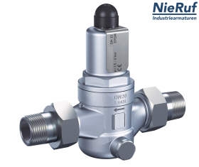 déverseur/soupape de décharge à passage droit 1 1/2" pouce mâle UV07 acier inoxydable AISI 316L 5,5 - 10,0 bar
