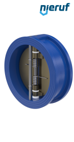 Doppelflügel-Rückschlagklappe DN150 ANSI150 DR04 ANSI 150 GGG40 epoxid-beschichtet blau 180µm NBR