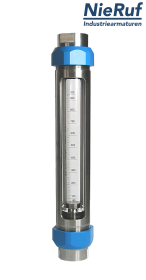 Schwebekörper Durchflussmessgerät 1/4" Zoll 45,0 - 450,0 l/h Luft EPDM