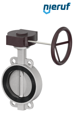 Edelstahl-Absperrklappe DN 150 PN16 AK08 EPDM Getriebe