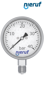 Manometer G 1/2" radial 100 mm Edelstahl MM07 0 - 16,0 bar mit Glyzerinfüllung