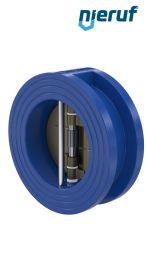 Doppelflügel-Rückschlagklappe DN65 ANSI150 DR04 ANSI 150 GGG40 epoxid-beschichtet blau 180µm NBR