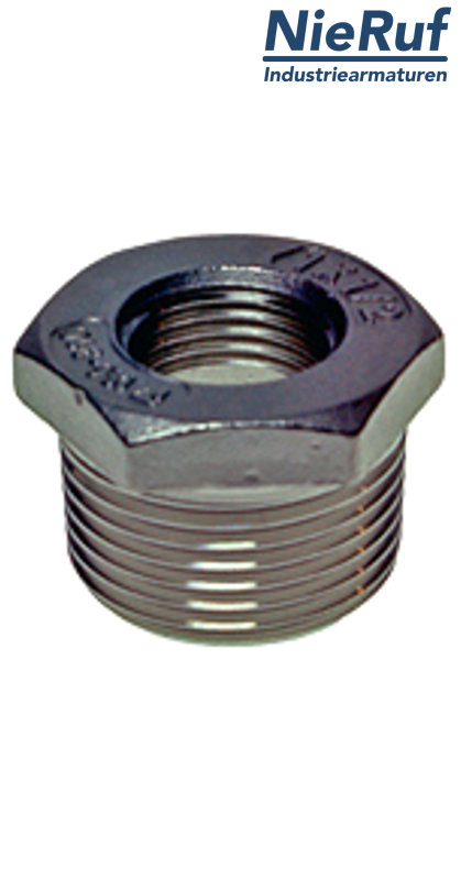Reduzierstück 1 1/2" x 1 1/4" Zoll NPT AGxIG Edelstahl 316L
