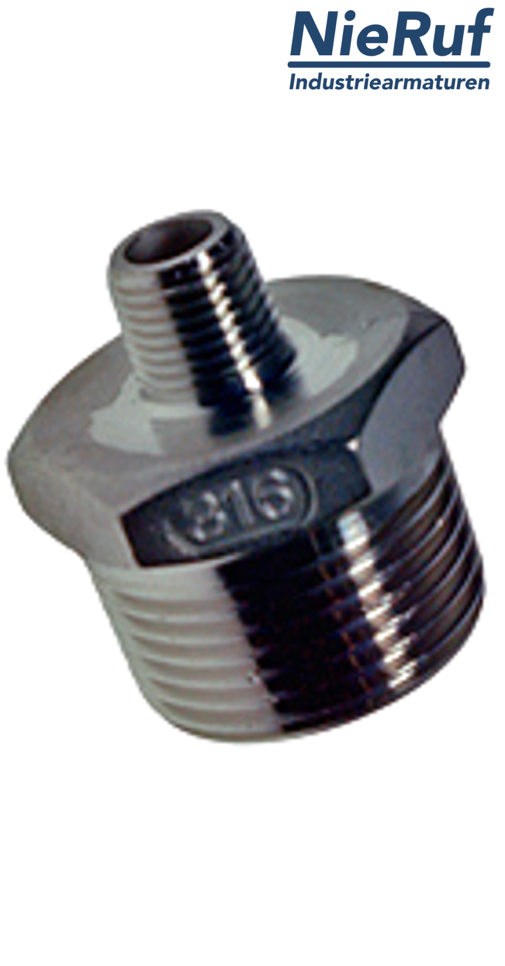 Reduziernippel 1/2" x 1/4" Zoll NPT AG Edelstahl 316L